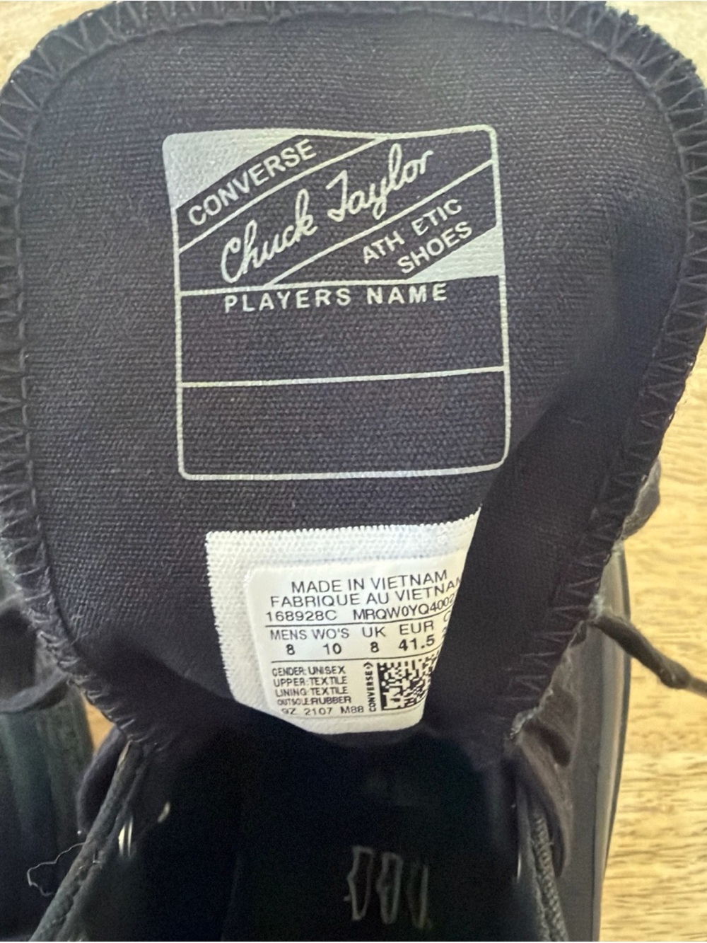 Converse unisex Black High-Top Canvas Sneakers men 8 women’s 10 - Picture 7 of 8